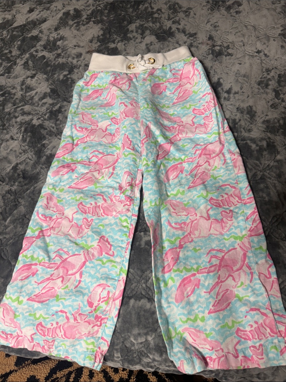 Lilly Pulitzer Pink Lobster Print Wide-Leg Pants